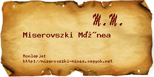Miserovszki Mínea névjegykártya